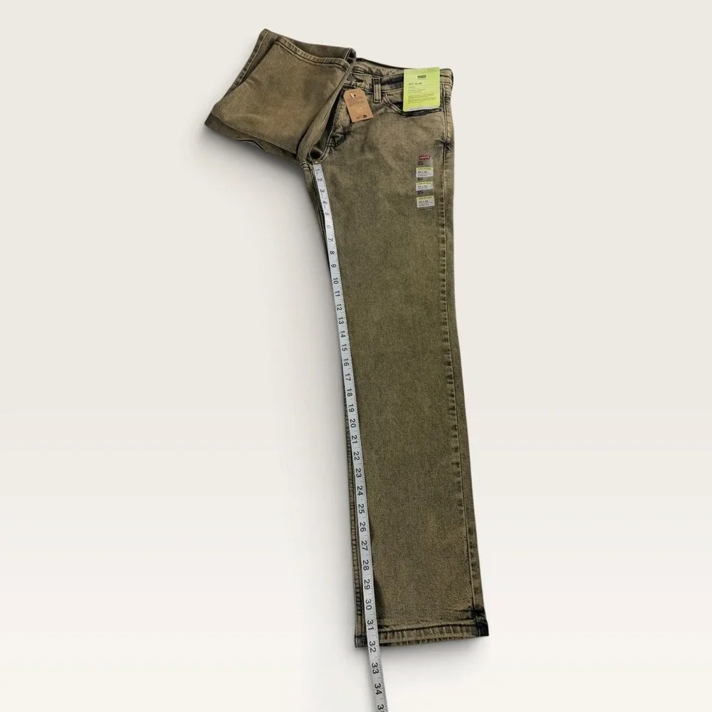 Levi's Jeans 511 Slim Mens 30x32 Olive Brown Acid Wash Flex Stretch NEW